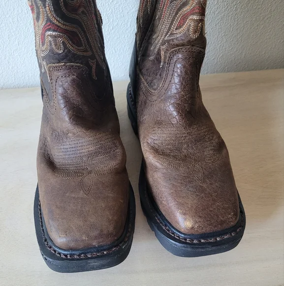 Justin Men's Driscoll Mahogany Western Work Boot Squaretoe WK2110 - Picture 5 of 16